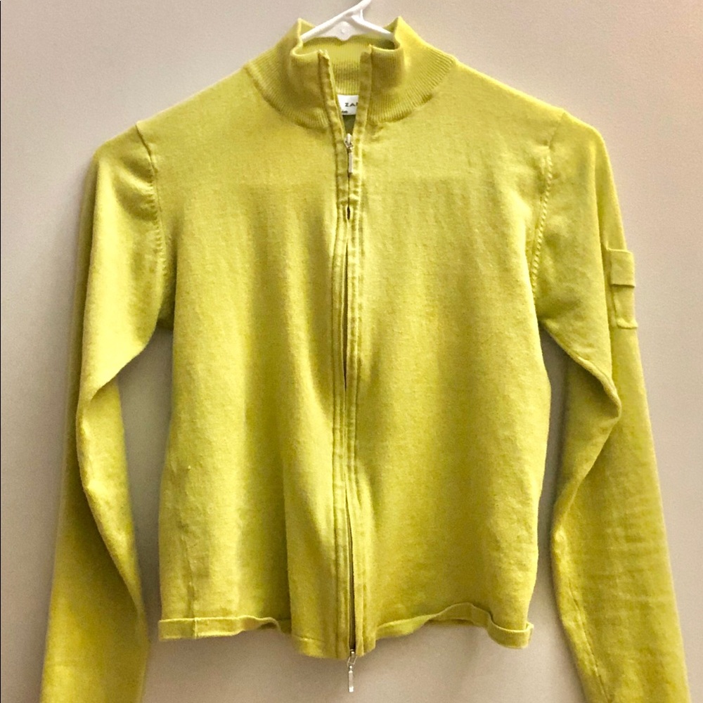 Long Sleeve Lime Green Zip Up